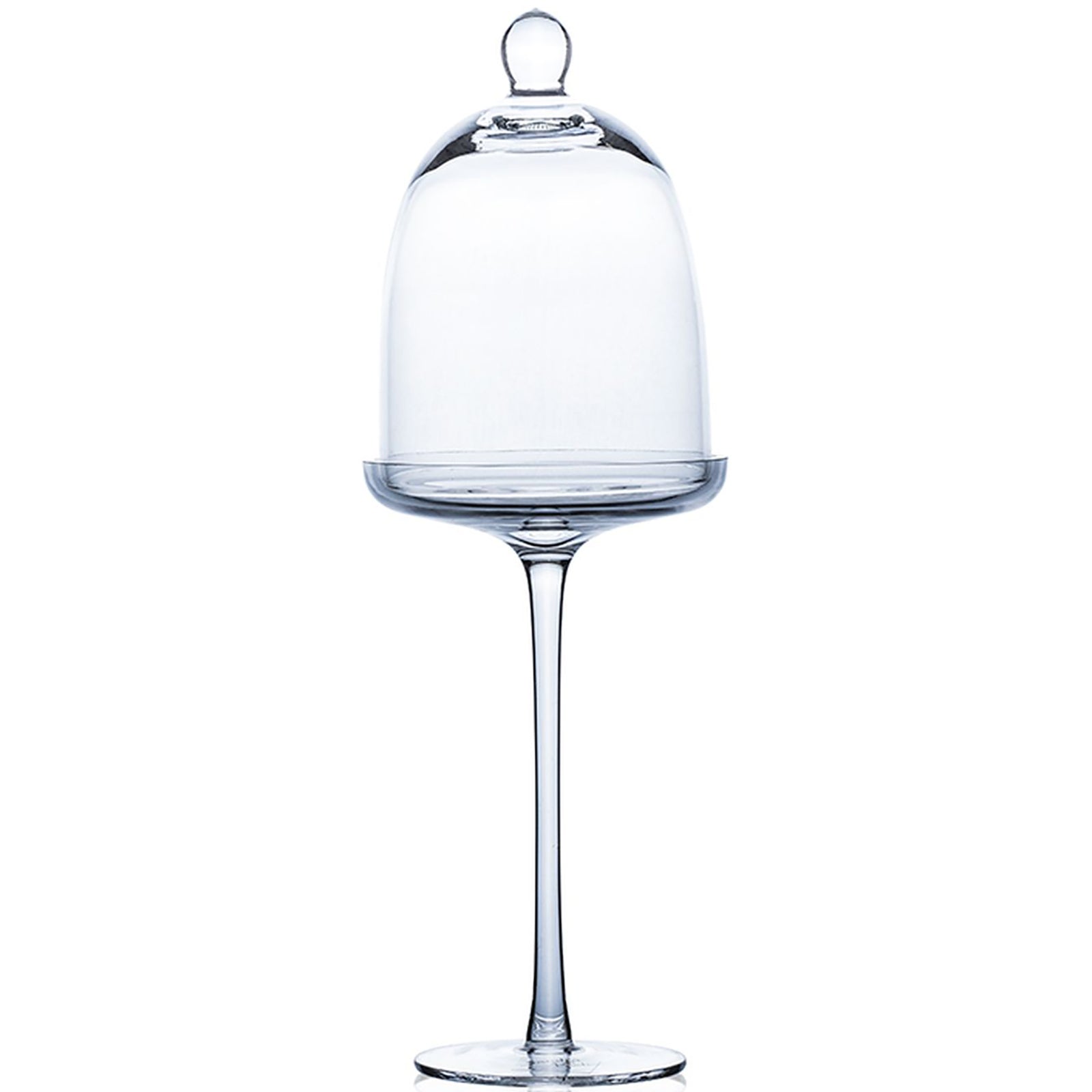 COVER footed plate with cover - klar - 12x12x35cm - Glas