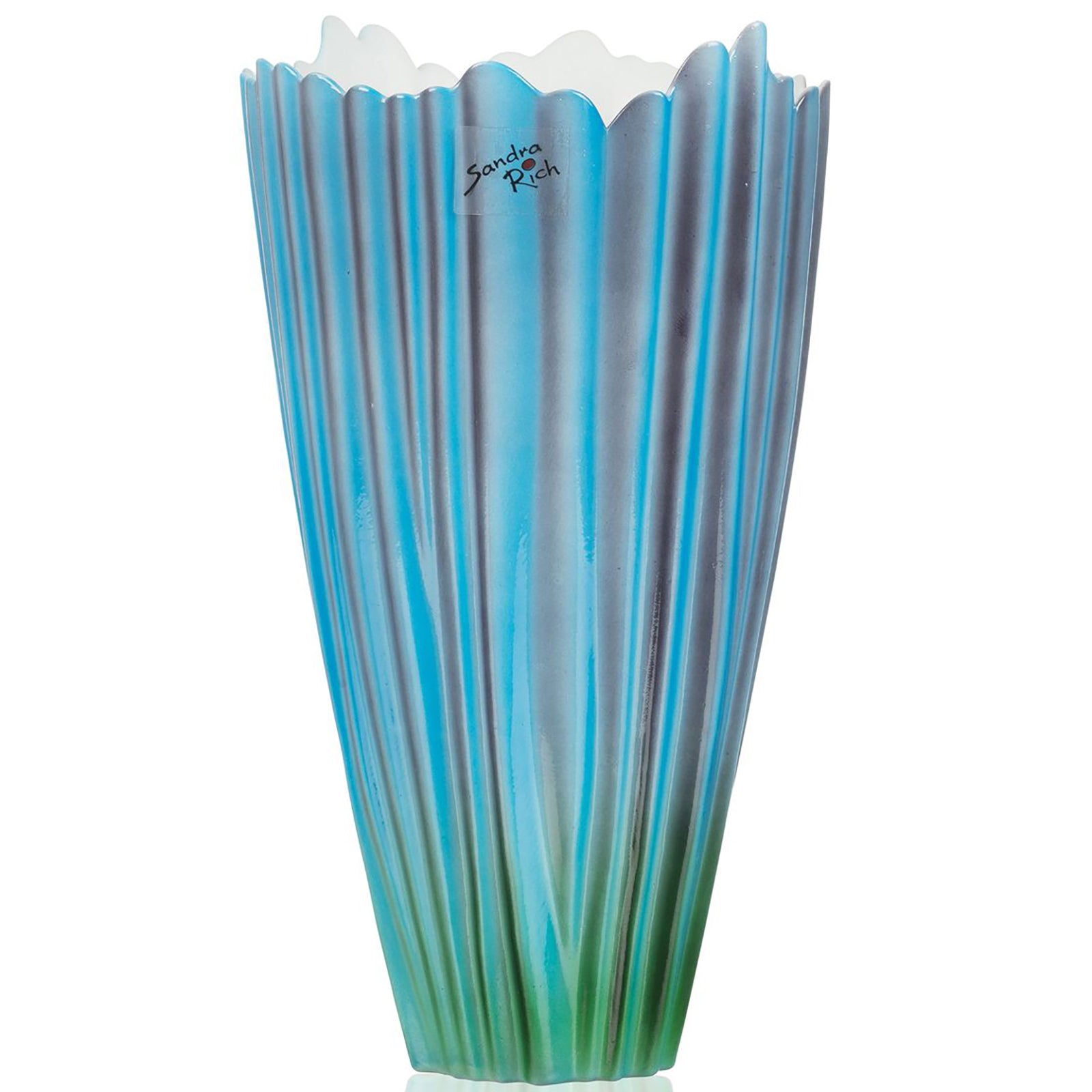 BLUE BLOSSOM vase - türkis - 14,5x14,5x25cm - Glas