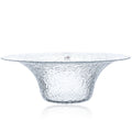 Grand bol transparent en verre de 34 x 34 x 13 cm.