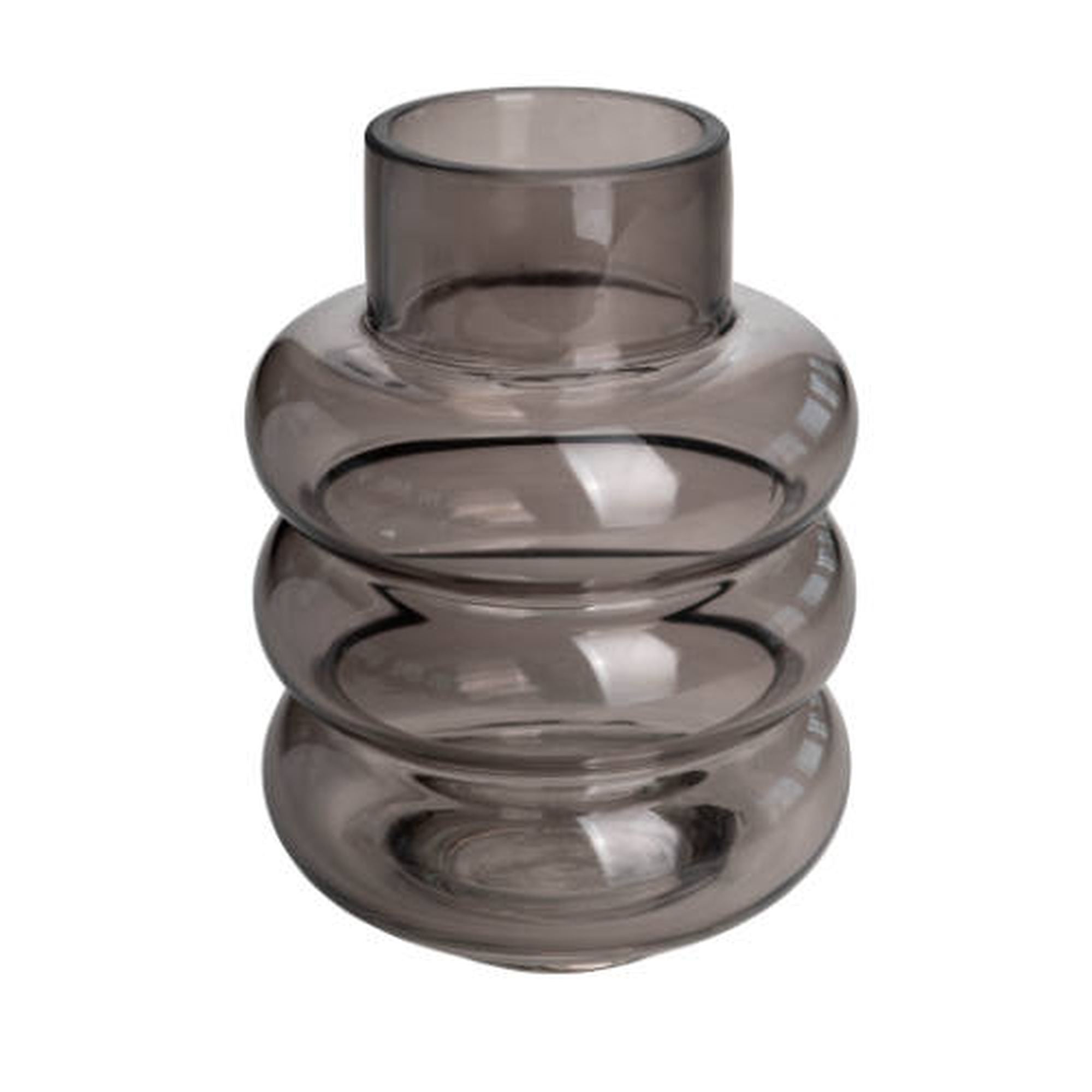 ALMA glass vase - grey - height 13.5 cm - diameter 10 cm