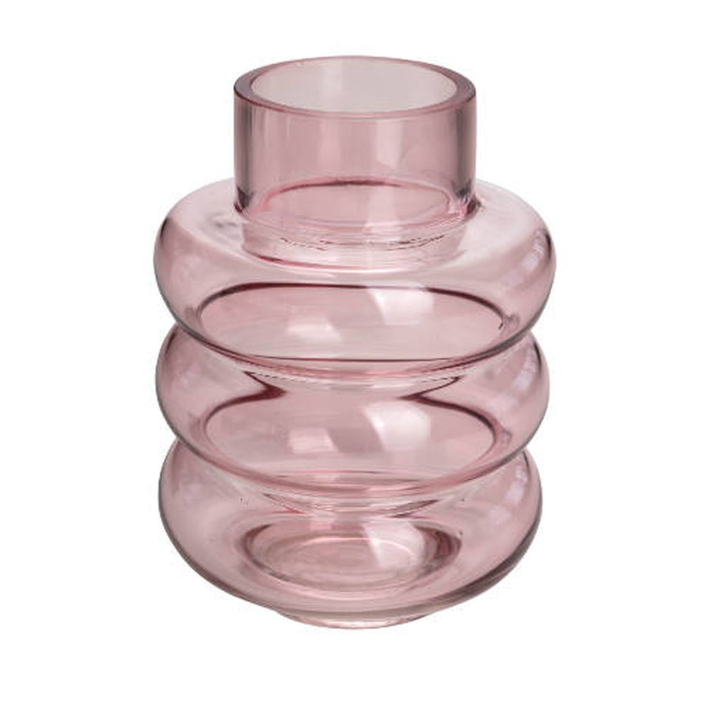ALMA glass vase - pink - height 13.5 cm - diameter 10 cm