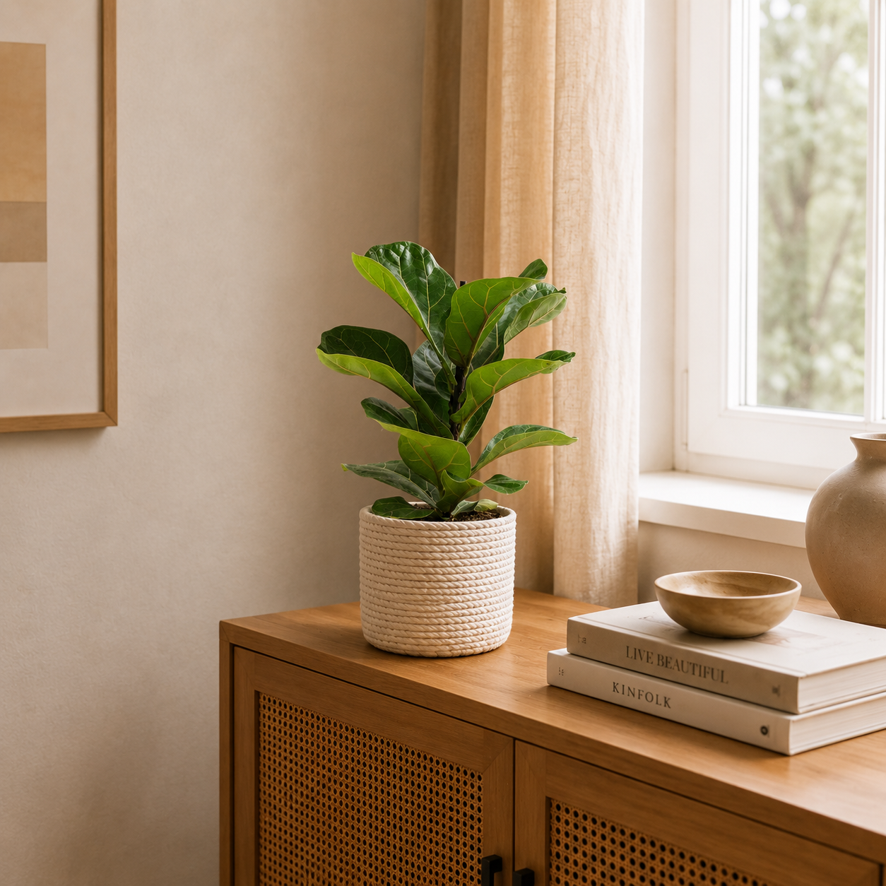 Fiddle-leaf fig - Ficus lyrata 'Bambino' - Height approx. 35 cm, pot diameter 12 cm