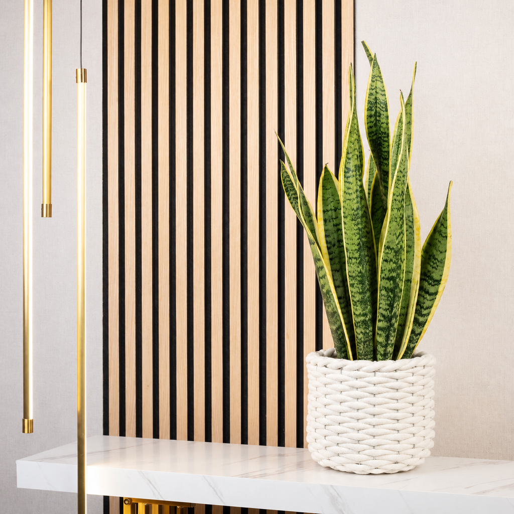 Plante serpent - Sansevieria trifasciata Laurentii - Hauteur env. 65 cm, diamètre du pot 17 cm