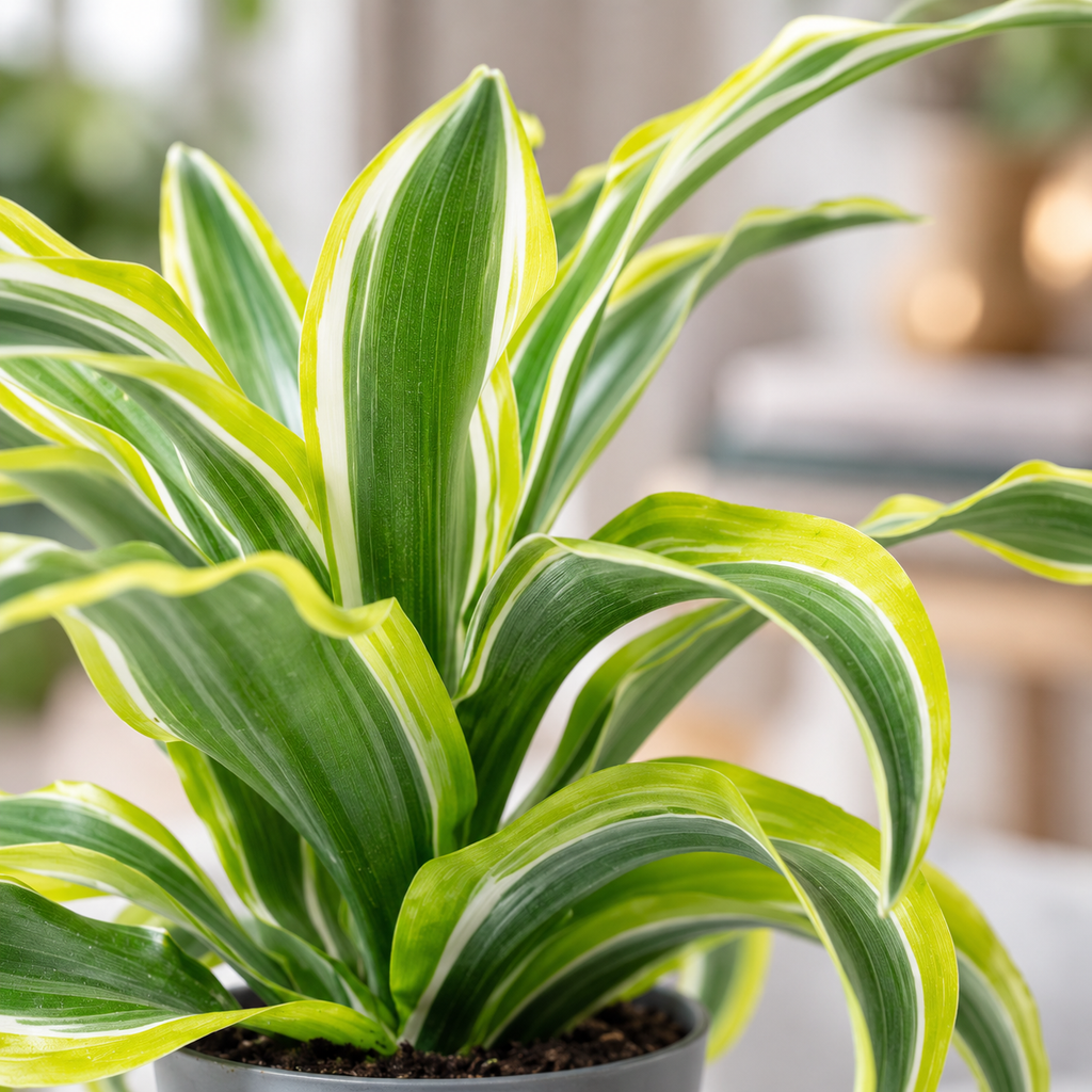 Dracaena Deremensis Fragrans 'Lemon Surprise' - Hauteur env. 10 cm, diamètre du pot 6 cm