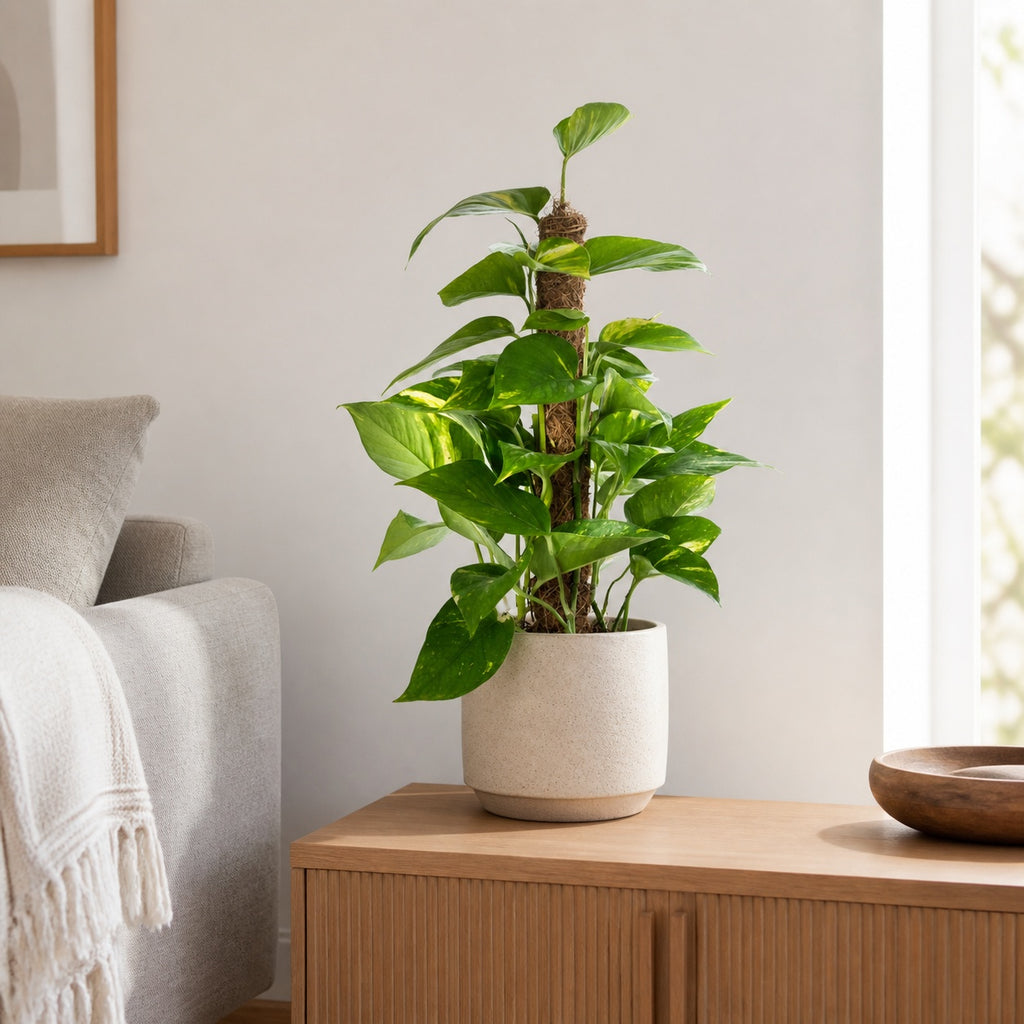 Pothos sur tuteur en mousse - Epipremnum aureum - Hauteur env. 50 cm, diamètre du pot 15 cm