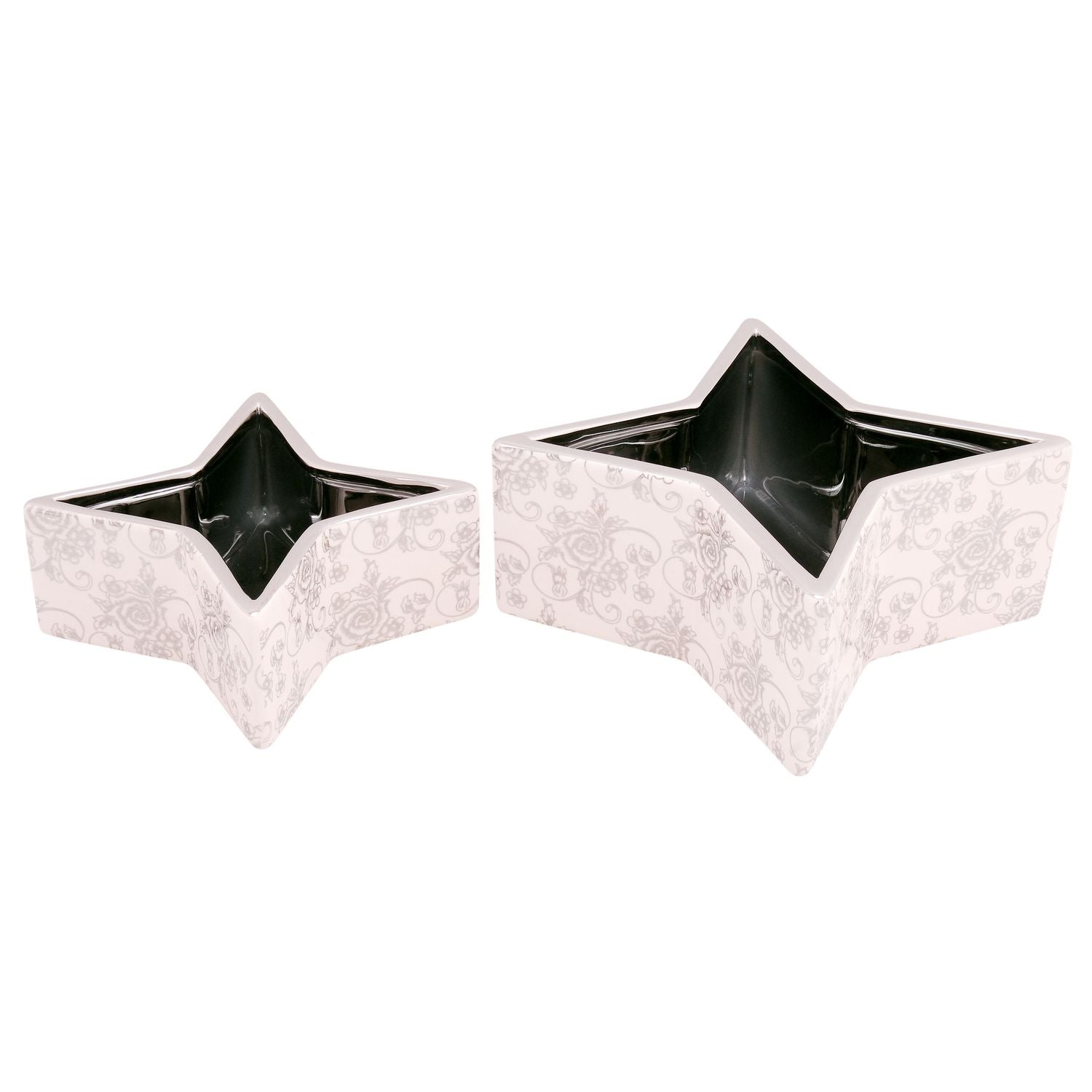 SternSchale ArgenT - rose/silber - Keramik - 15x15x7,5 cm