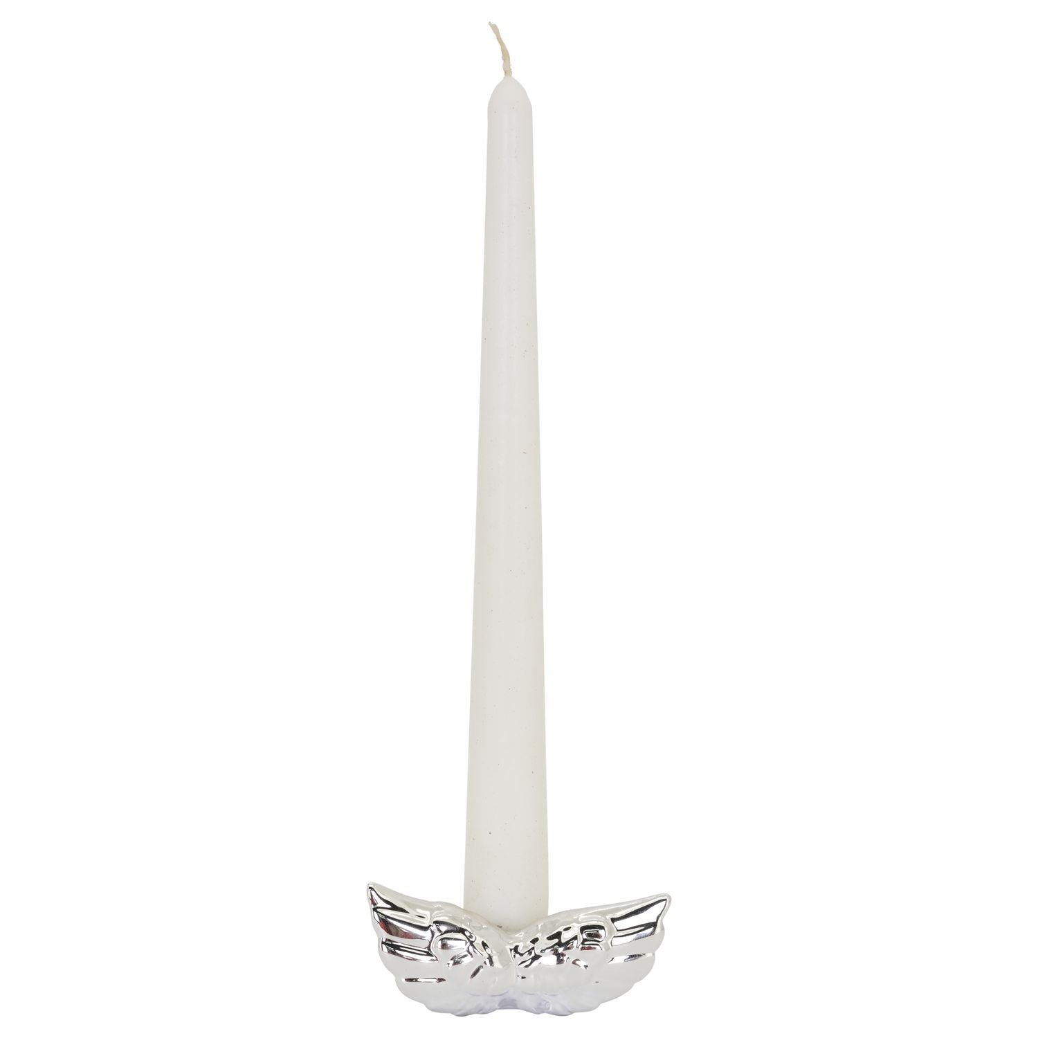 FlügelKerzenHalter ArgenT - silber - Keramik - 8x4x3,5 cm