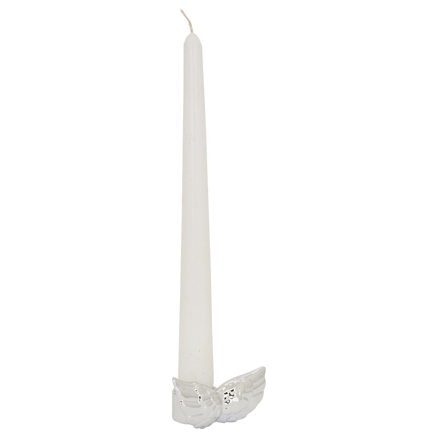 FlügelKerzenHalter ArgenT - silber - Keramik - 8x4x3,5 cm