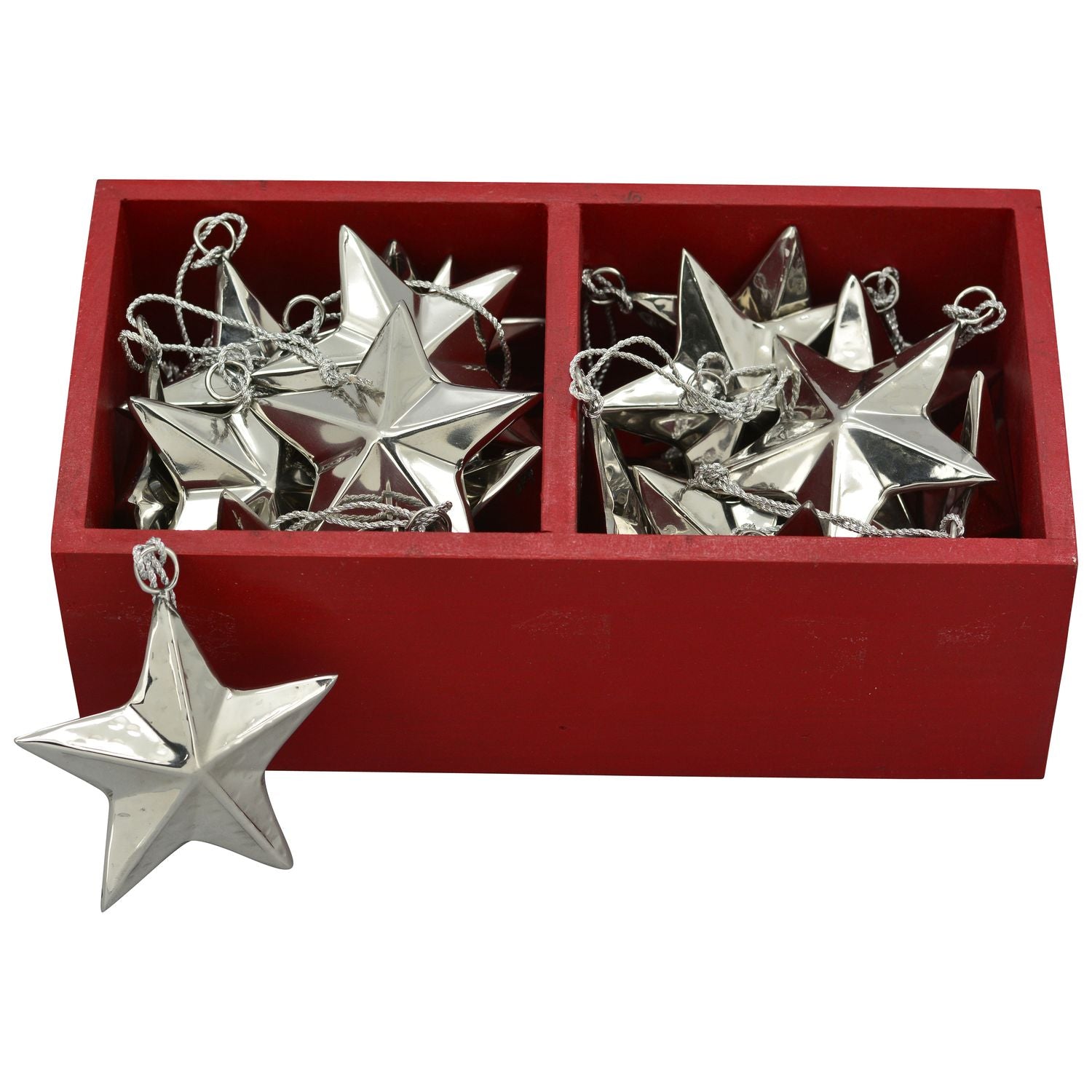 Box mit 24 x SternHänger SuArt - Edelstahl - 7,5 cm