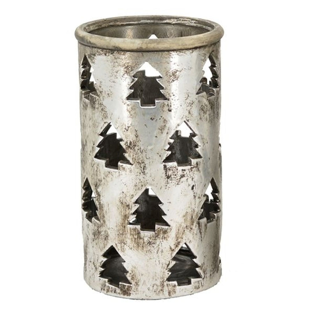 WindLicht ArgenT - silber - Stoneware - 13,5x13,5x24 cm