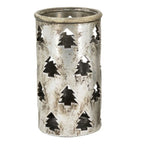 WindLicht ArgenT - silber - Stoneware - 13,5x13,5x24 cm