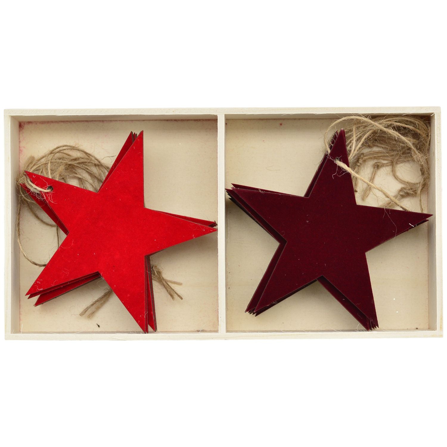 SternHänger Box 12 tlg. Dost - rot - Holz - 19x10x3,5 cm