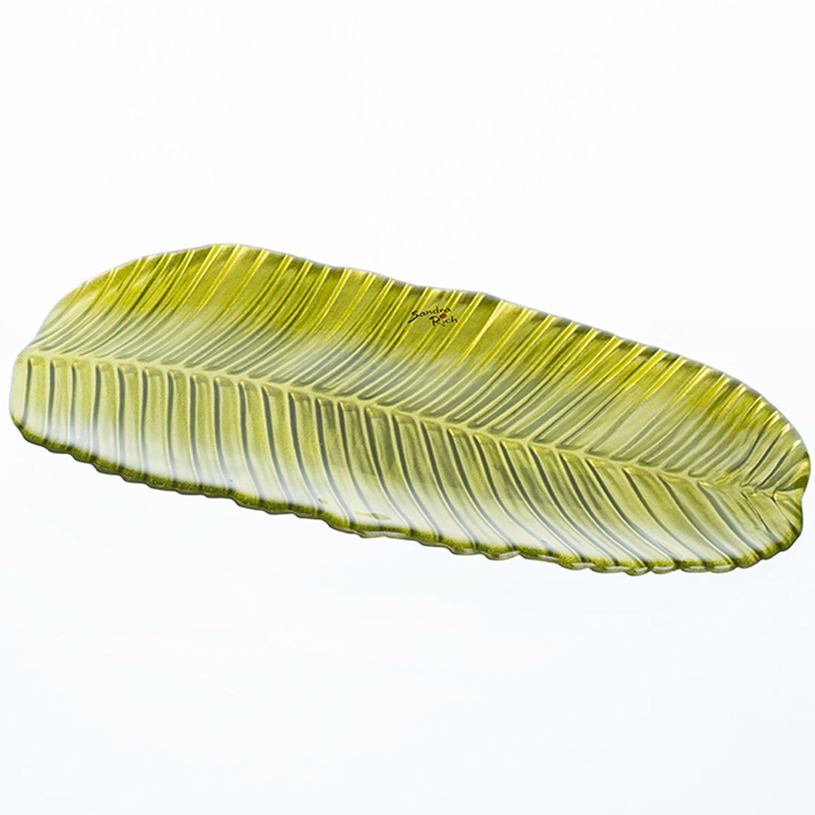 BANANO rectangular plate - hellgrün - 17x37x2cm - Glas