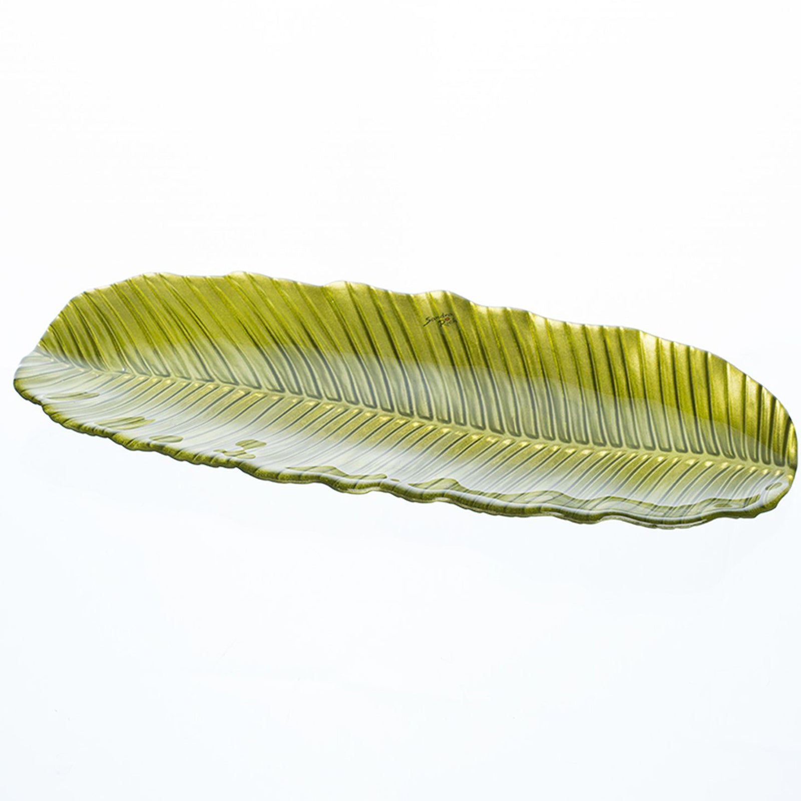 BANANO rectangular plate - hellgrün - 19x51x3cm - Glas