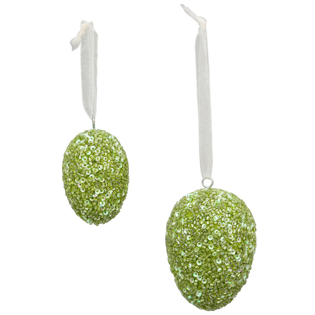 Egg hanger Dost - green - wood/glass - 6.5x6.5x10 cm