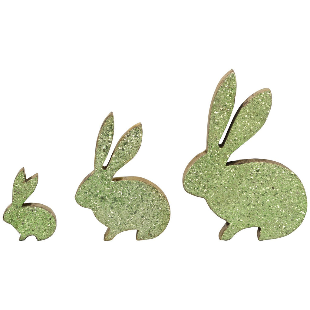 Hasen Dost - grün - Holz/Glas - 10 cm