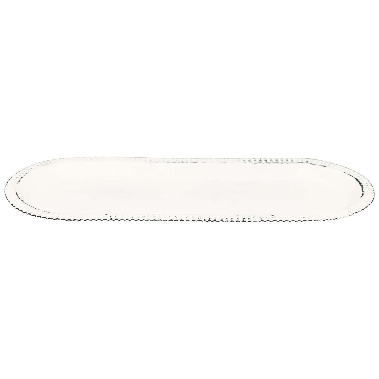 Tablett ClairBlanc - weiß - Metall - 43x17x2 cm