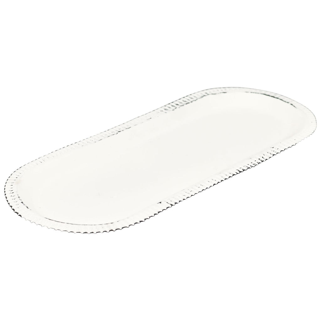 Tablett ClairBlanc - weiß - Metall - 43x17x2 cm