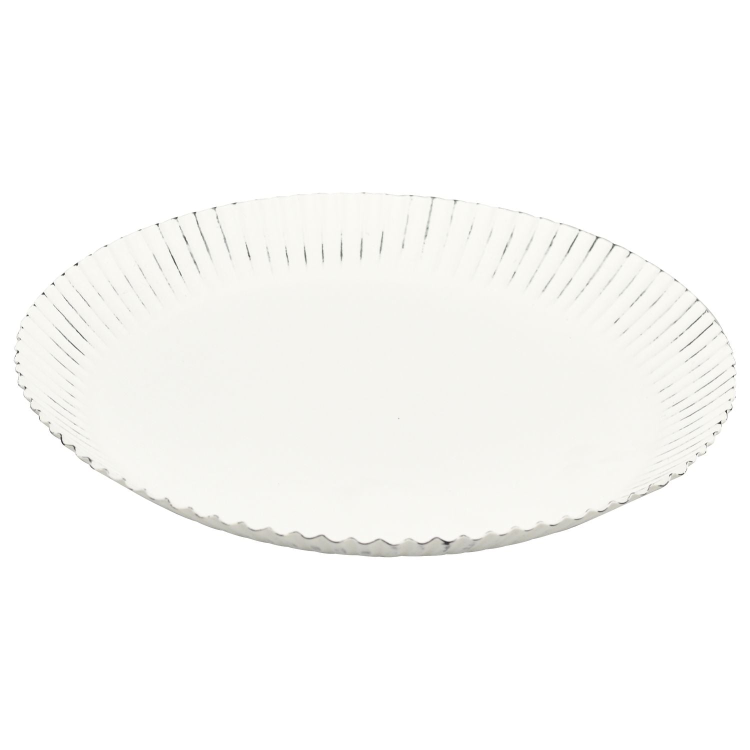 Ensemble de 2 plateaux ClairBlanc - blanc - métal - 24 x 24 x 3 cm - 28 x 28 x 3 cm