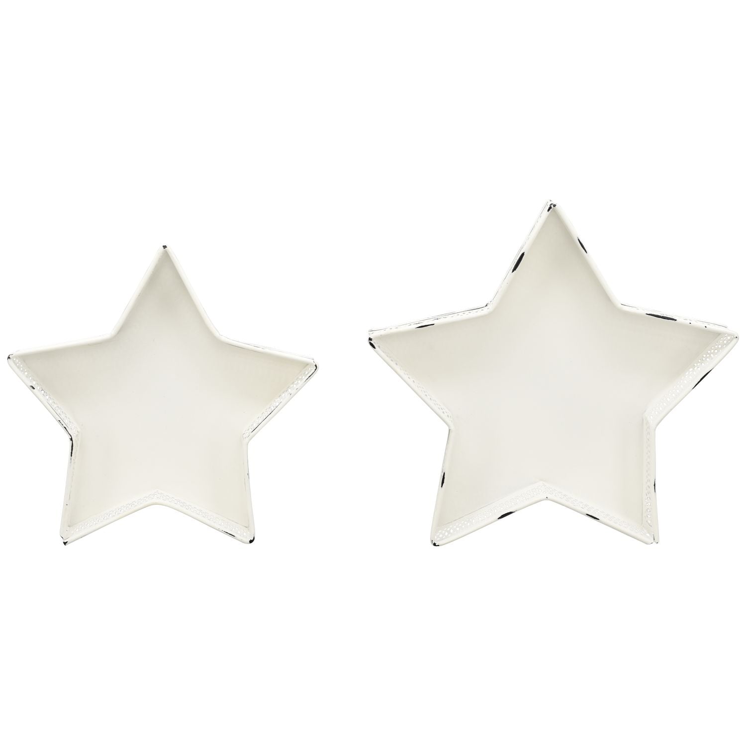 Tablett Set/2 ClairBlanc - weiß - Metall - 25x25x4 cm - 29,5x29,5x5 cm