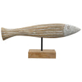 FischSkulptur Artisanal - Holz/Metall - 42x8,5x18,5 cm