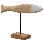 FischSkulptur Artisanal - Holz/Metall - 46x9x30 cm