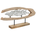 FischSkulptur Artisanal - Holz/Polyresin - 70x9x31 cm