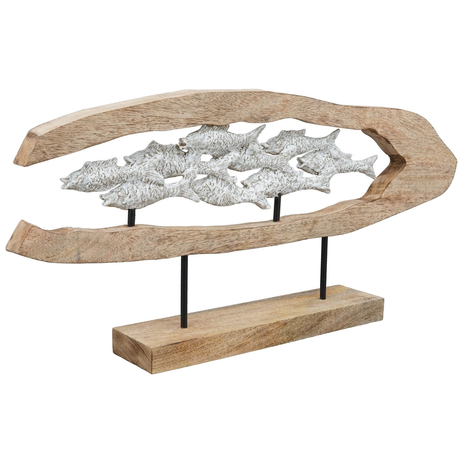 FischSkulptur Artisanal - Holz/Polyresin - 70x9x31 cm