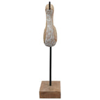 VogelSkulptur Artisanal - Holz/Metall - 31x9x36 cm