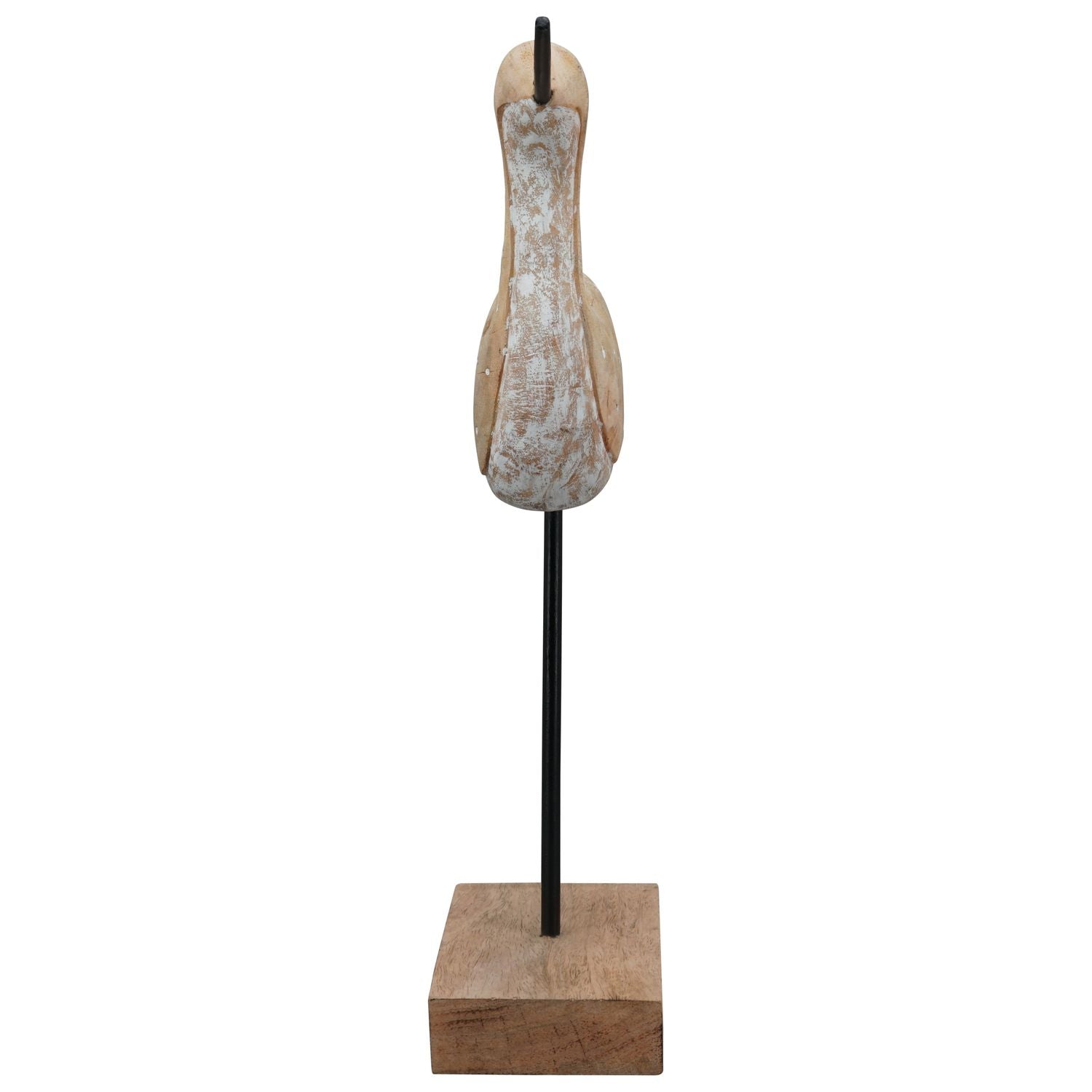 VogelSkulptur Artisanal - Holz/Metall - 31x9x36 cm