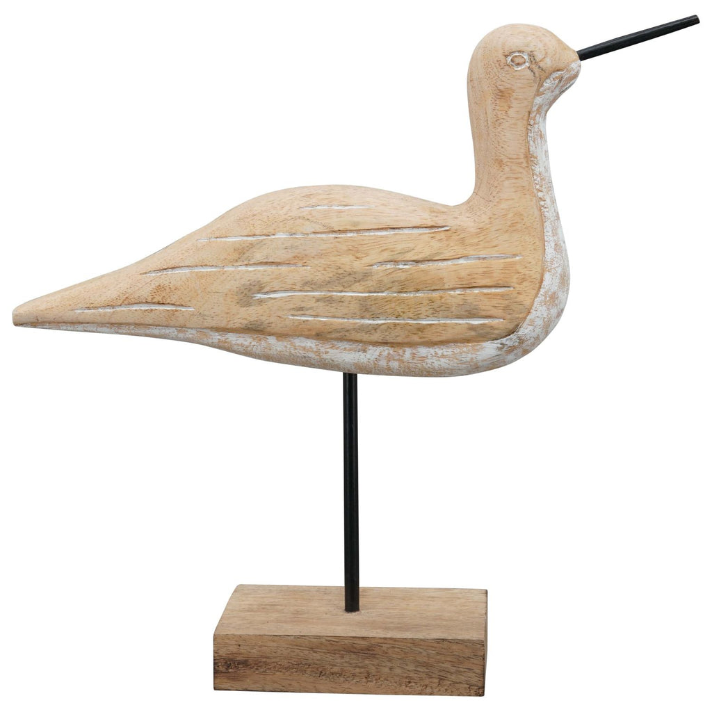 VogelSkulptur Artisanal - Holz/Metall - 37x8,5x39 cm