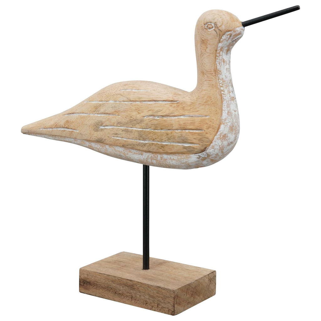 VogelSkulptur Artisanal - Holz/Metall - 37x8,5x39 cm