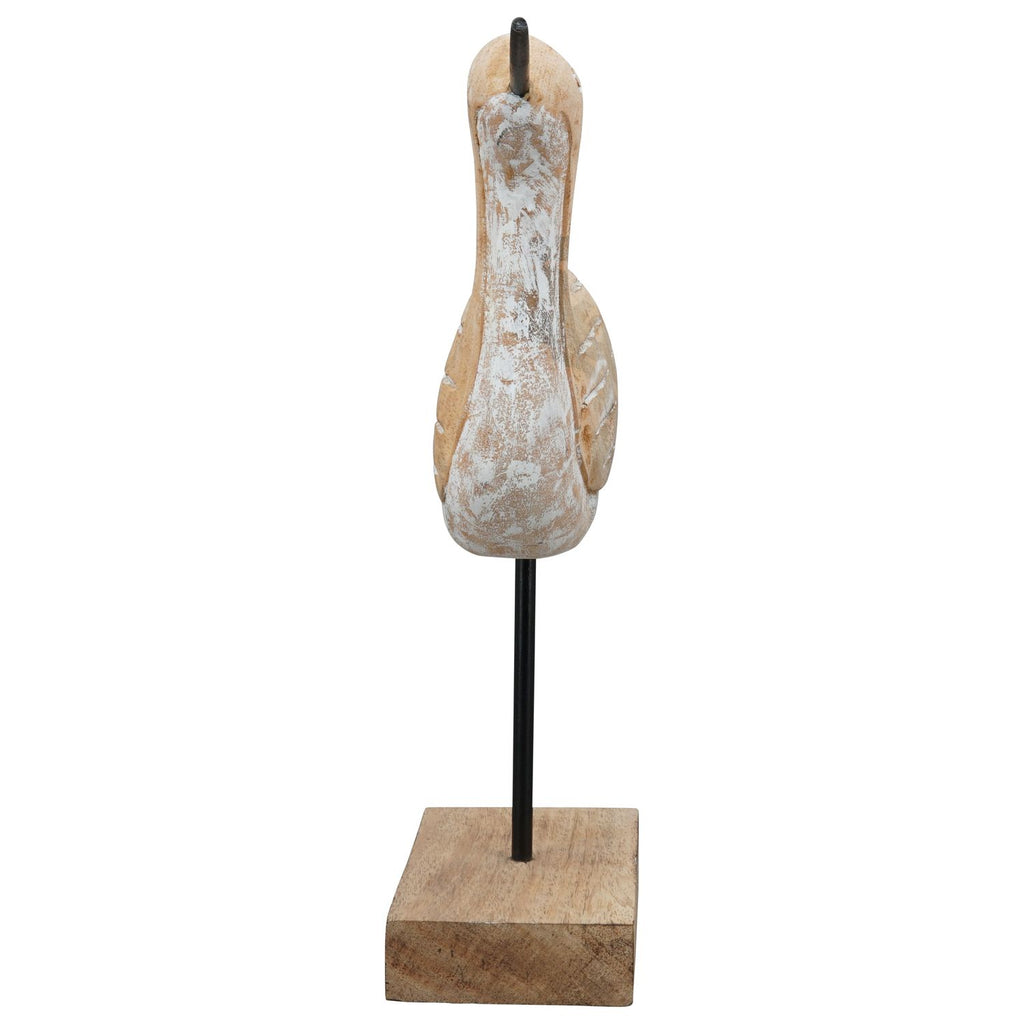 VogelSkulptur Artisanal - Holz/Metall - 37x8,5x39 cm
