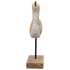 VogelSkulptur Artisanal - Holz/Metall - 37x8,5x39 cm