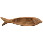 Assiette à poisson artisanale - Bois - 59,5 x 13 x 5 cm