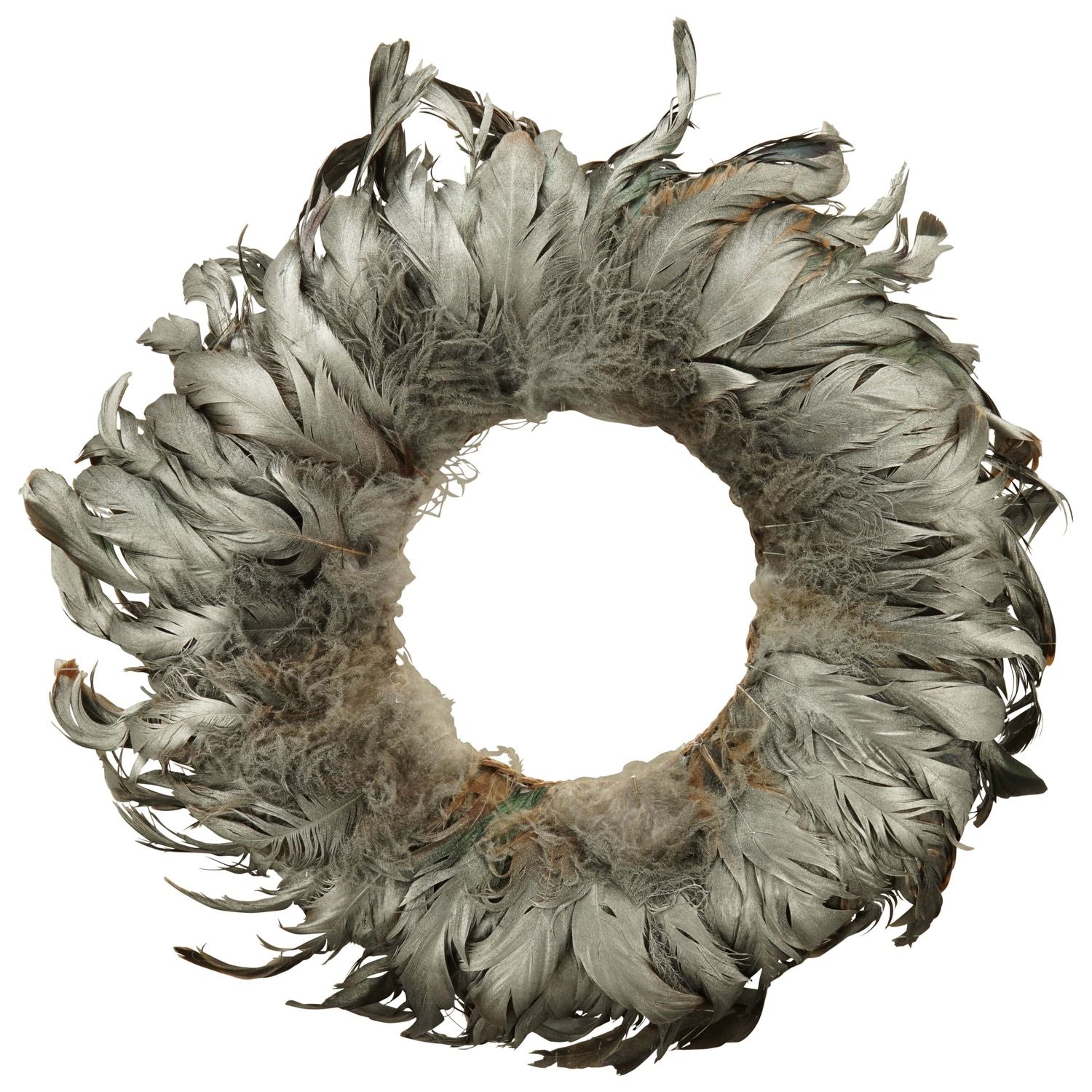 Kranz FedeR - silber - Feder - 30x30x3,5 cm