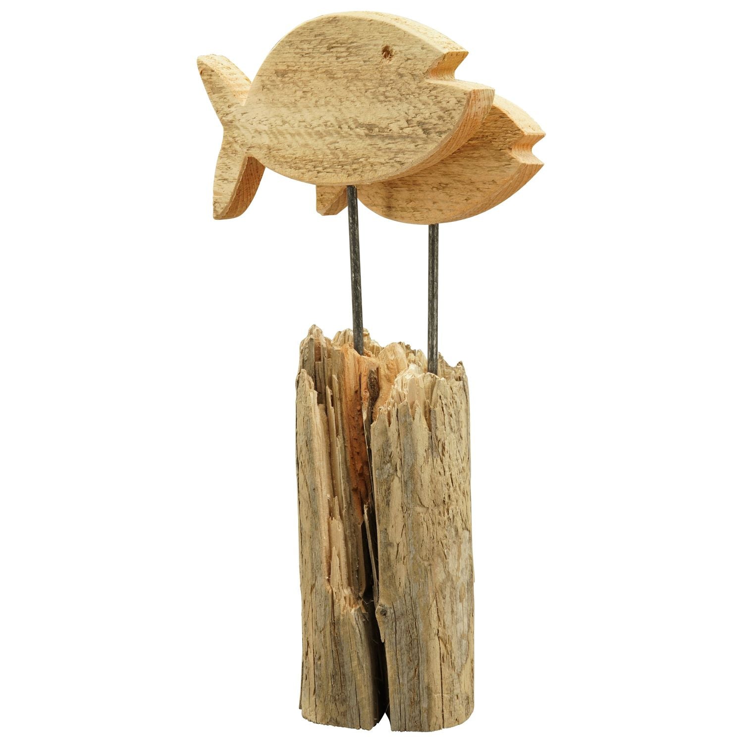 FischSkulptur LaMer - natur - Holz - 19x6,5x29 cm