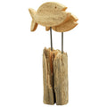FischSkulptur LaMer - natur - Holz - 22x7,5x34 cm