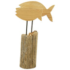 FischSkulptur LaMer - natur - Holz - 22x7,5x34 cm