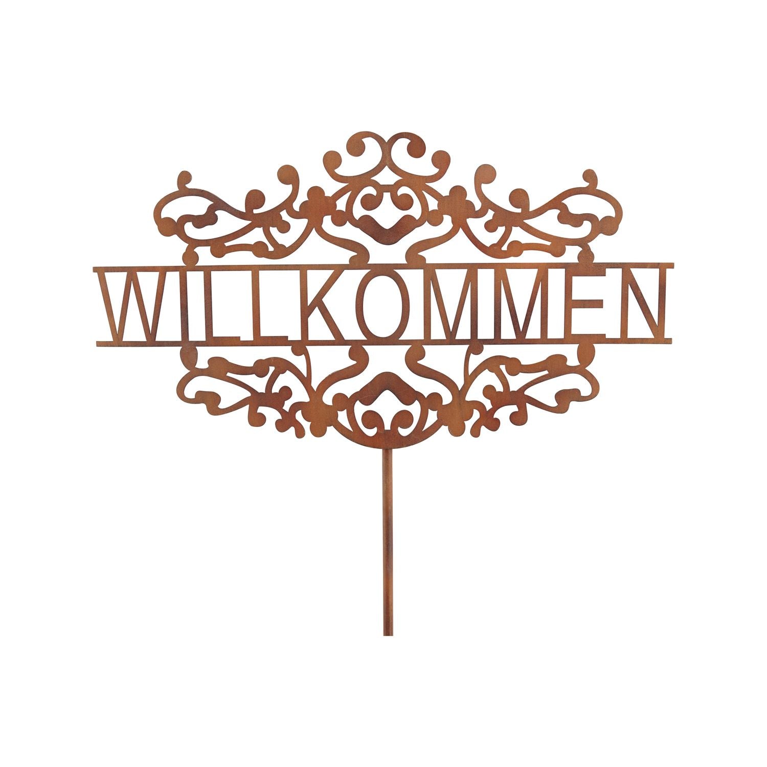 Gartenstecker Tôle - rusty - Metall - 35x5x90 cm, WILLKOMMEN