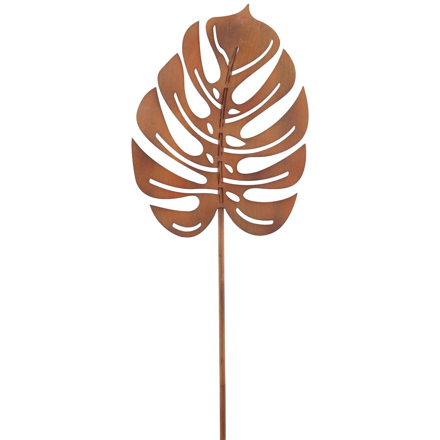 Gartenstecker Tôle - rusty - Metall - 30x4x75 cm, Monstera Blatt