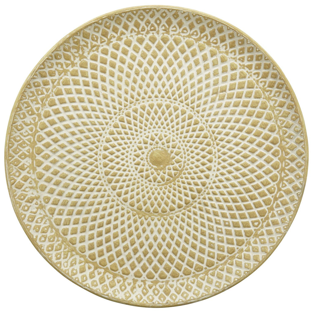 Tray set/3 Doré - metal - 49x49x4 cm/55x55x4 cm/61x61x4 cm