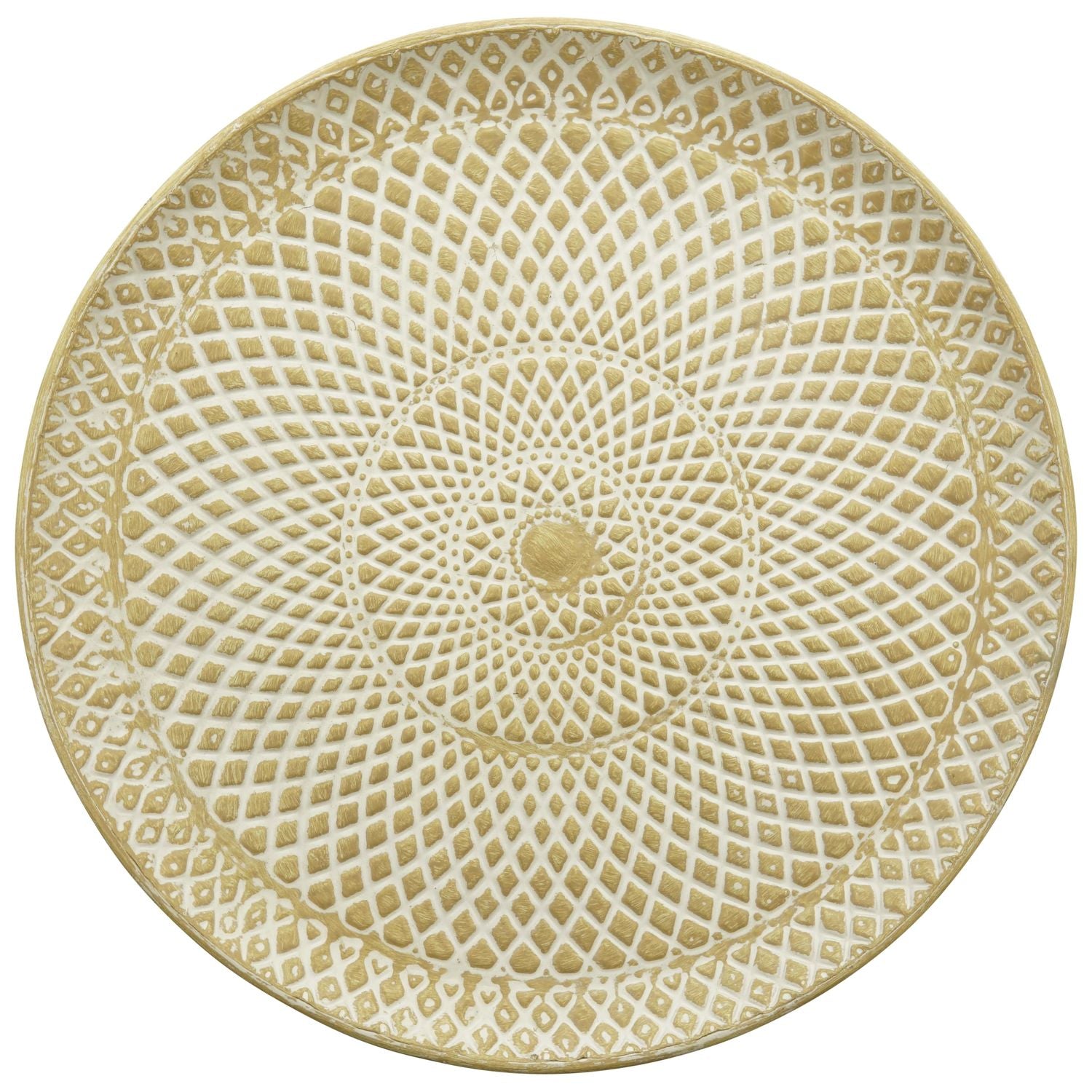 Tray set/3 Doré - metal - 49x49x4 cm/55x55x4 cm/61x61x4 cm