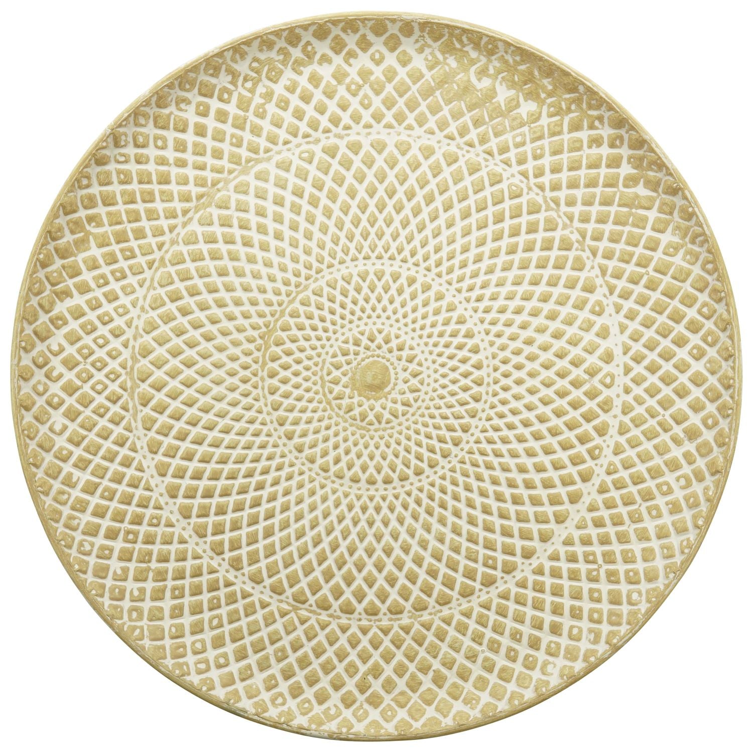Tray set/3 Doré - metal - 49x49x4 cm/55x55x4 cm/61x61x4 cm