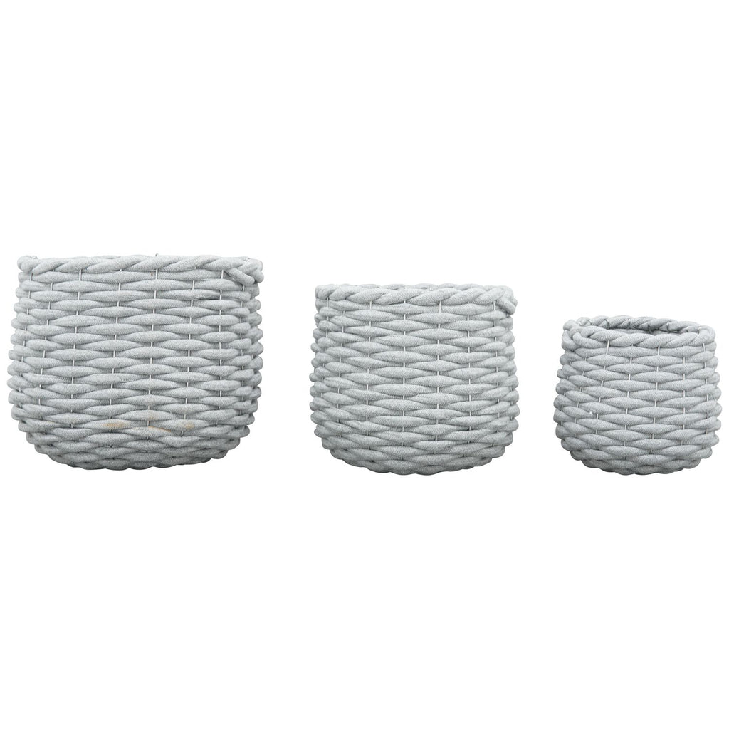 Korb Set/3 SAC - grau - 16x16x16 cm/20x20x20 cm/23x23x23 cm