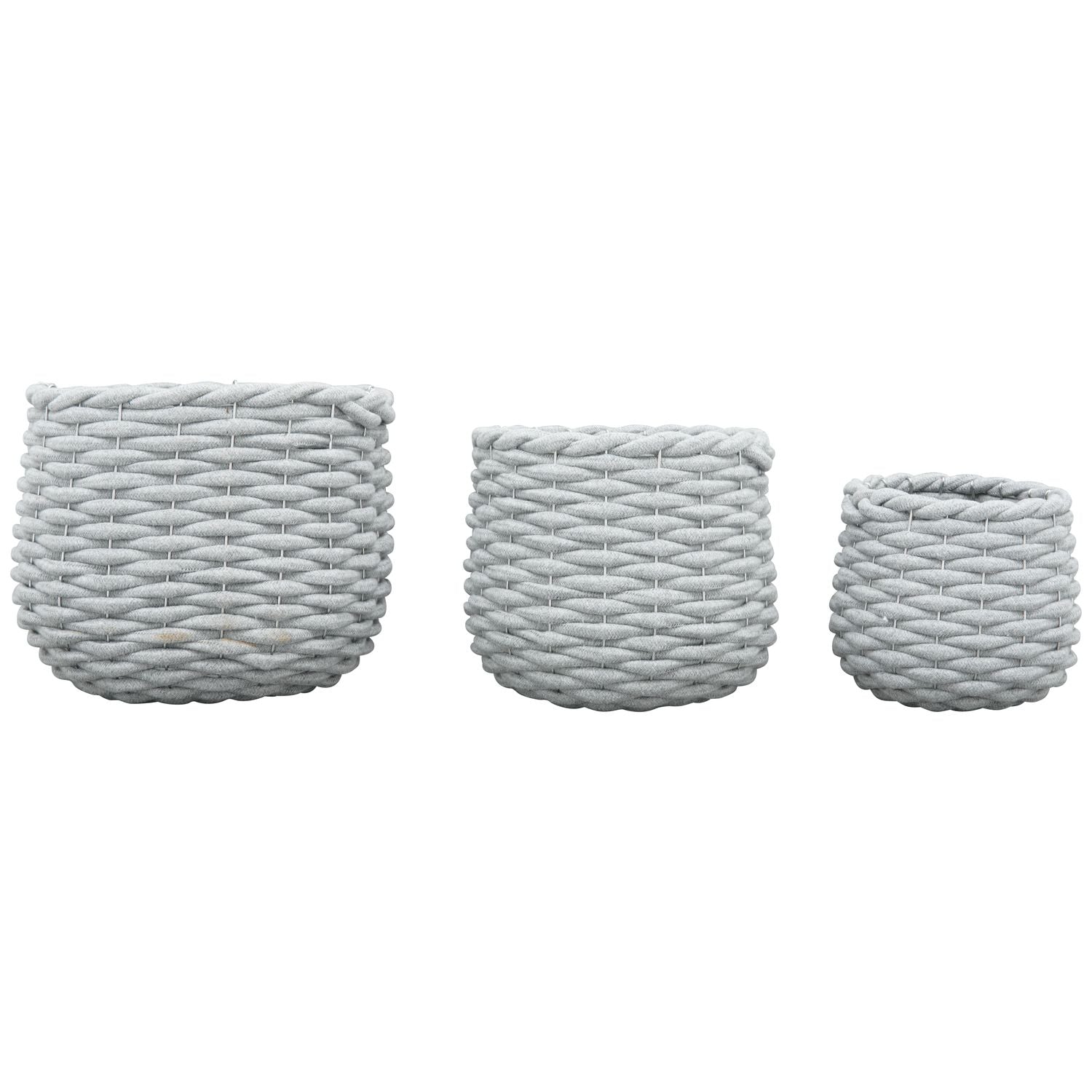Korb Set/3 SAC - grau - 16x16x16 cm/20x20x20 cm/23x23x23 cm