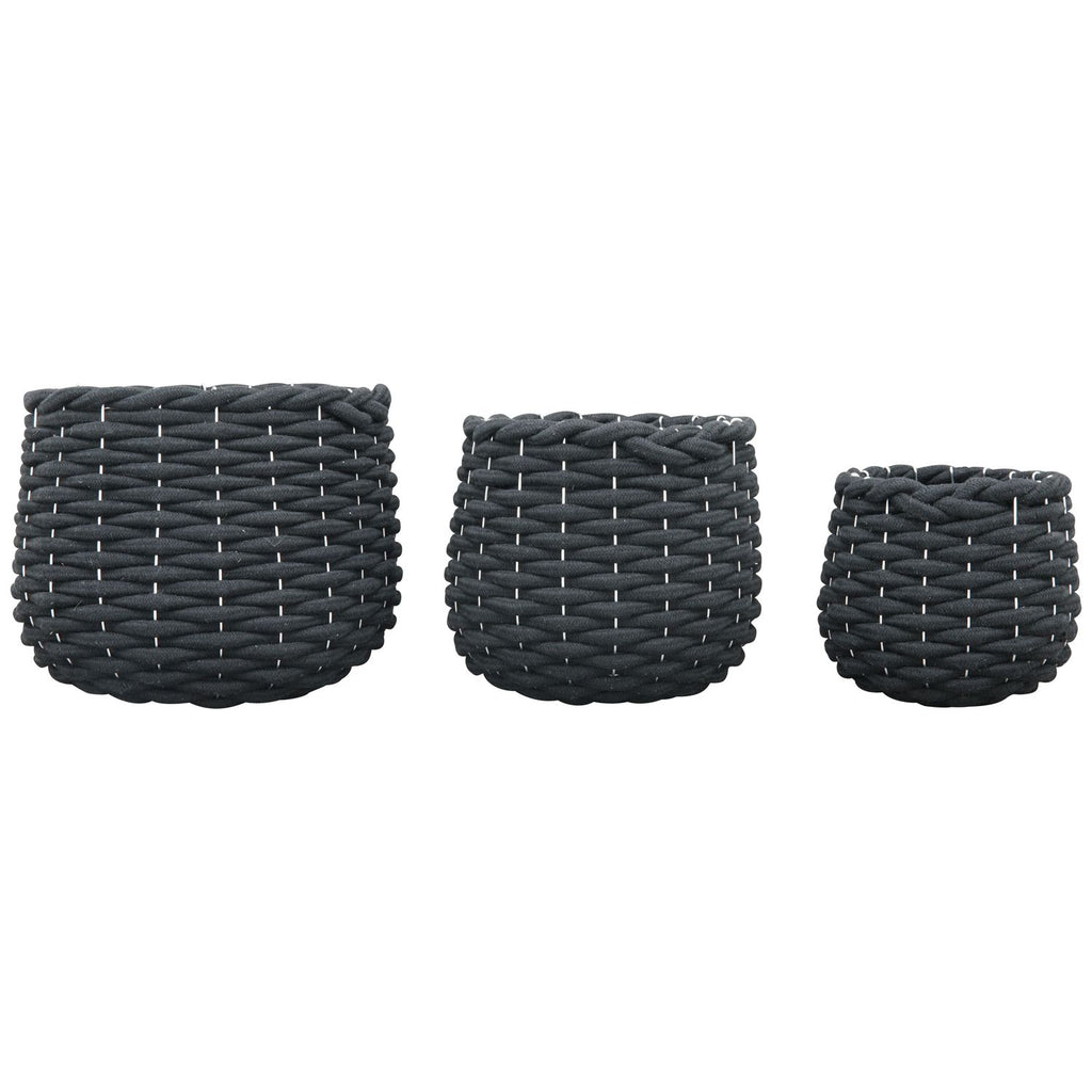 Korb Set/3 SAC - schwarz - 16x16x16 cm/20x20x20 cm/23x23x23 cm