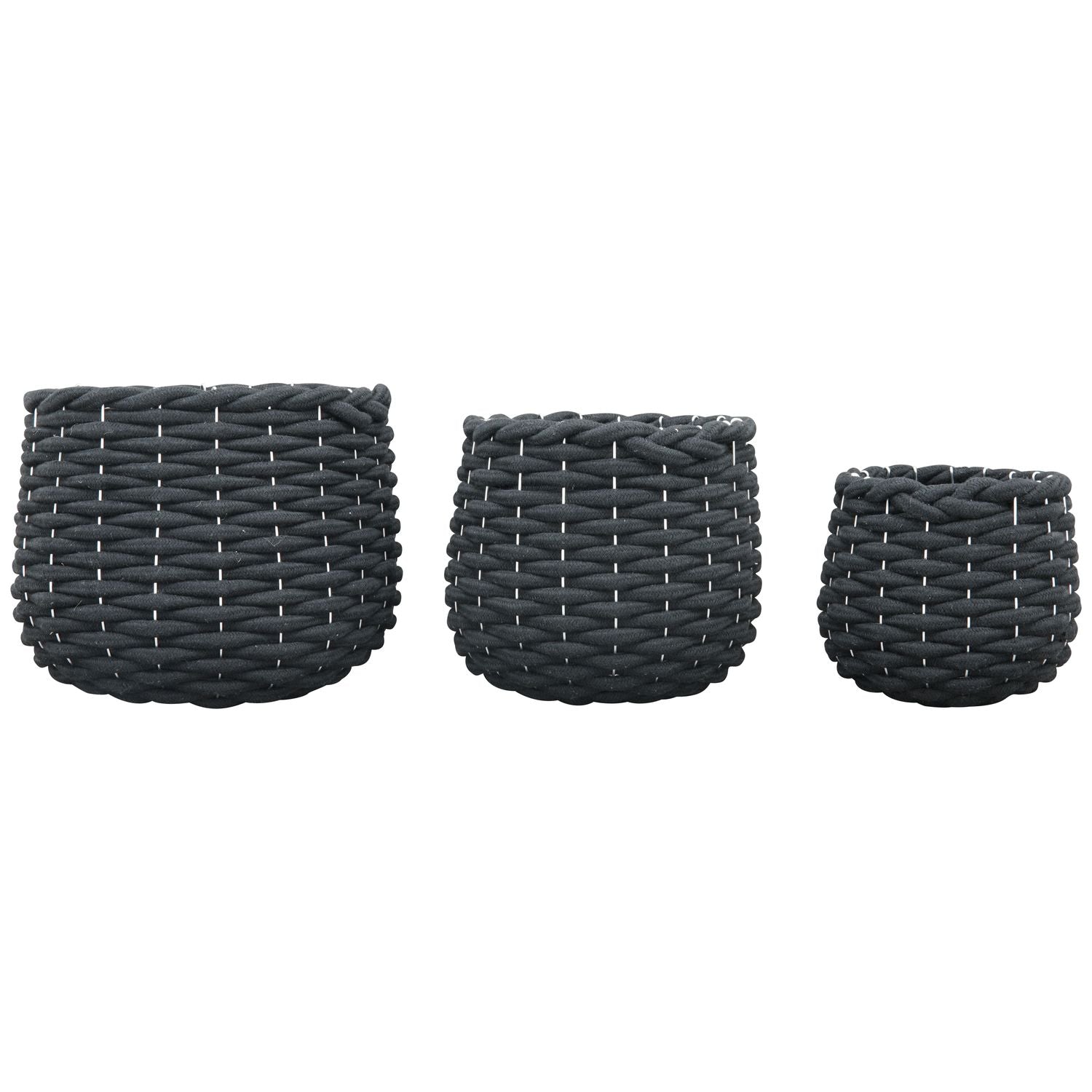 Korb Set/3 SAC - schwarz - 16x16x16 cm/20x20x20 cm/23x23x23 cm