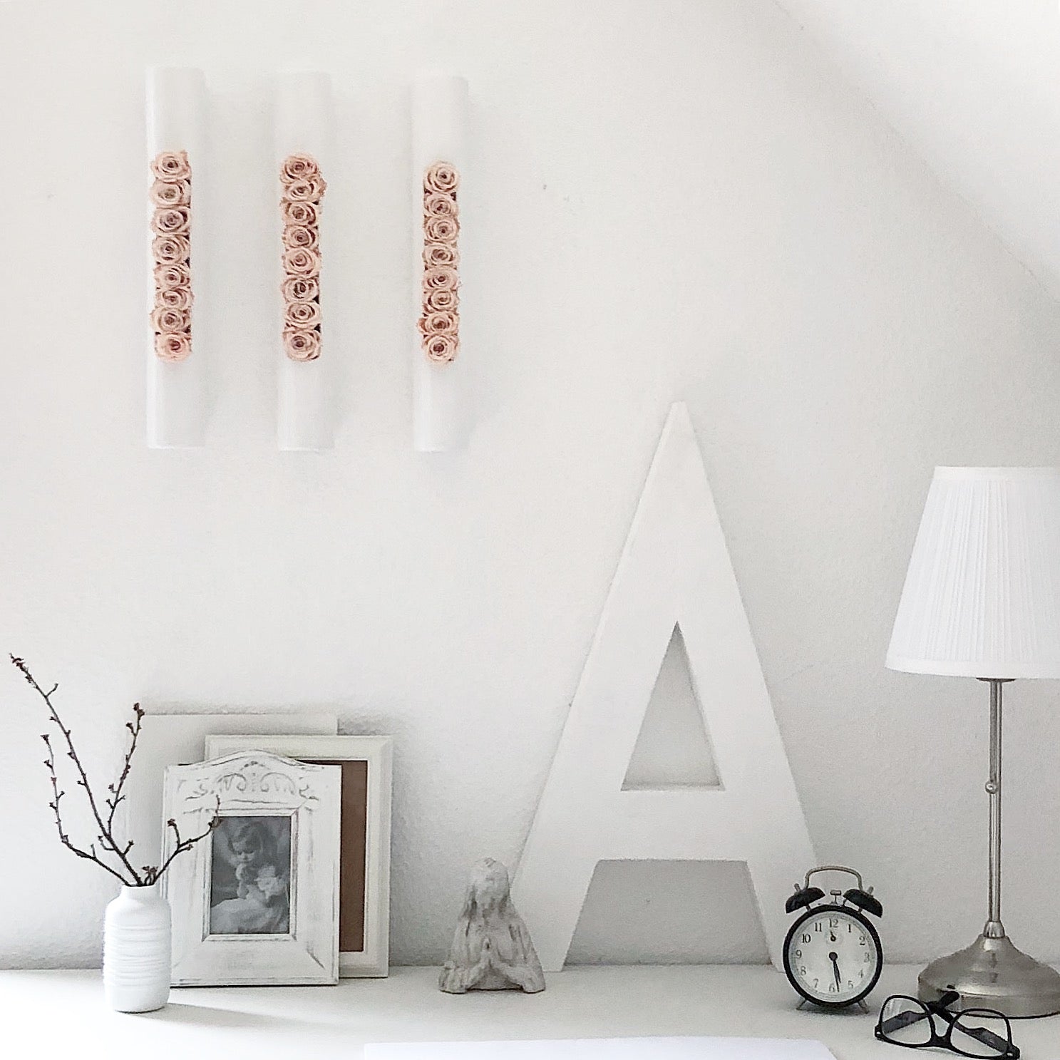 3er-Set Infinity-Bloom Tube - weiß/rosé - 40x6,5 cm