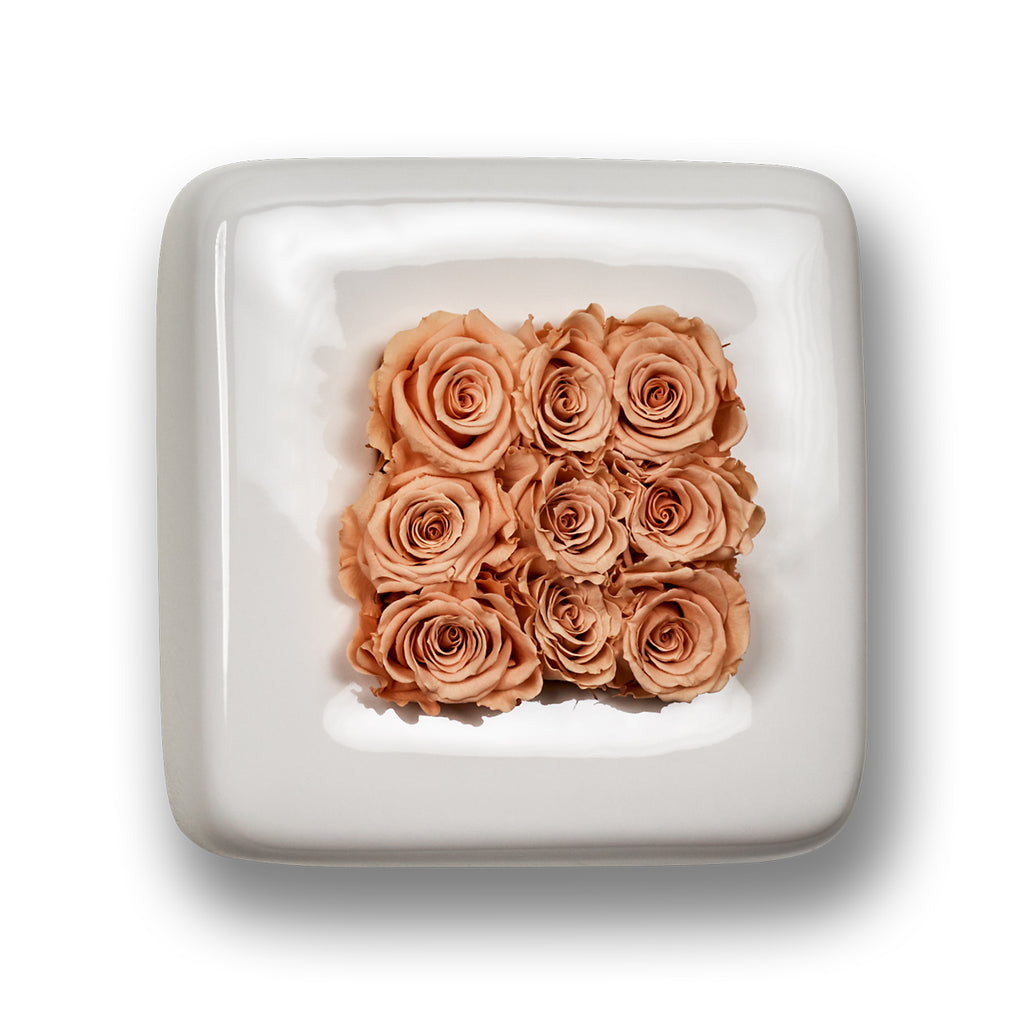 Coffre Infinity Bloom - blanc/rosé - 16x16 cm